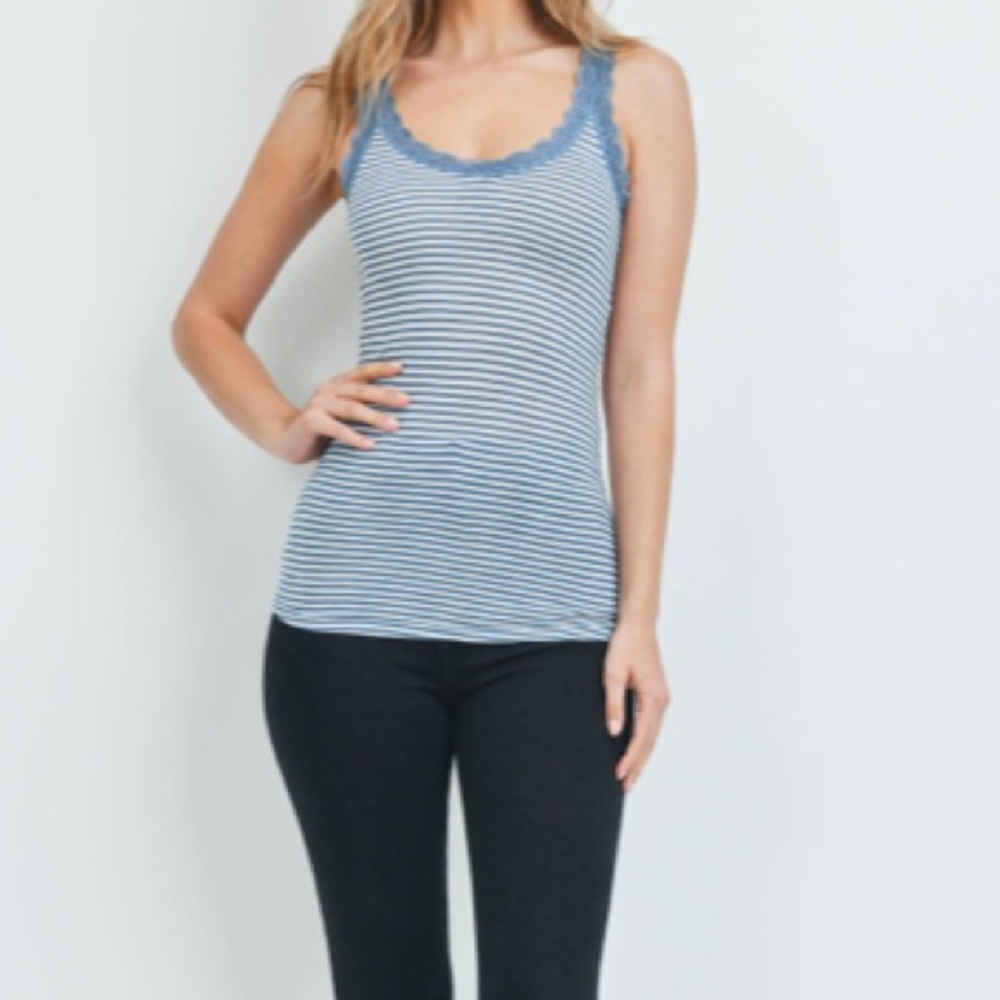Blue & White Stripe Tank - Picture 8 of 11